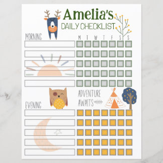 Kindertagesliste, täglicher Routineplan