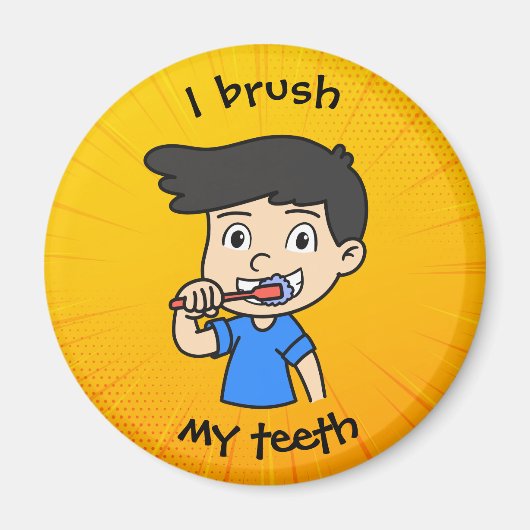 Kindertagesroutine - Junge Magnet (Vorne)