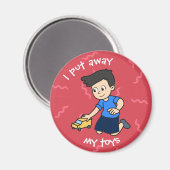 Kindertagesroutine - Junge Magnet (Vorderseite/Rückseite)