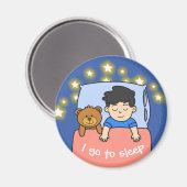 Kindertagesroutine - Junge Magnet (Vorderseite/Rückseite)