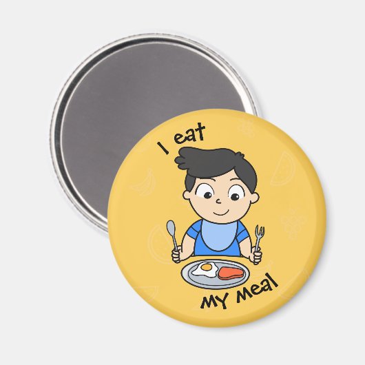 Kindertagesroutine - Junge Magnet (Vorderseite/Rückseite)