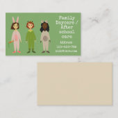 Kindertagesstätte oder Kinderbetreuung Visitenkarte (Vorne/Hinten)