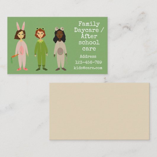 Kindertagesstätte oder Kinderbetreuung Visitenkarte (Vorne/Hinten)