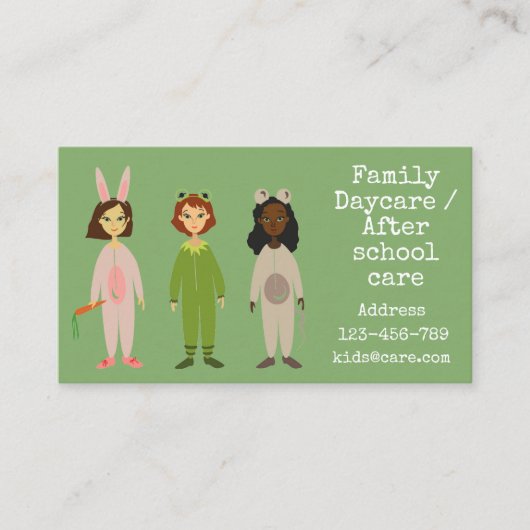 Kindertagesstätte oder Kinderbetreuung Visitenkarte (Vorderseite)