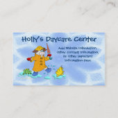 Kindertagesstätte oder Kinderbetreuung Visitenkarte (Rückseite)