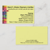 Kindertagesstätten-Babysitting Visitenkarte (Vorne/Hinten)