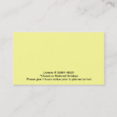 Kindertagesstätten-Babysitting Visitenkarte (Rückseite)