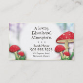 Kindertagesstätten-Visitenkarte-bunter Pilz u. Visitenkarte (Rückseite)