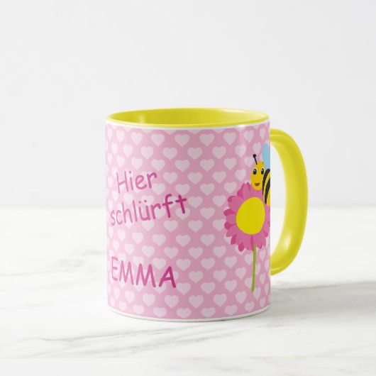 Kindertasse Biene - Hier schlürft | Tasse (VorderseiteRechts)