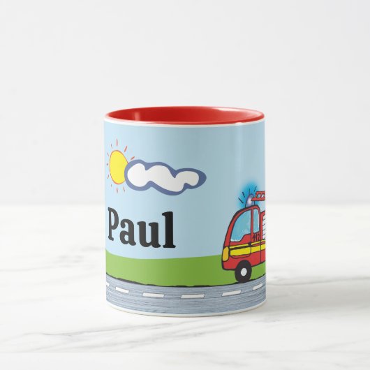 Kindertasse - Feuerwehr | personalisierbare Tasse (Zentrum)