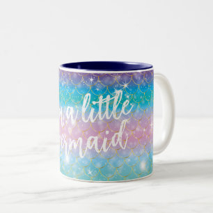 Kindertasse - Meerjungfrau Schuppen mit Sterne   Zweifarbige Tasse