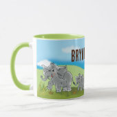 Kindertasse Niedliche Elefanten - Afrika Savanne | Tasse (Links)