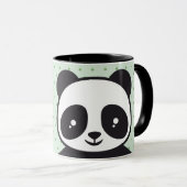 Kindertasse Pandabär - grün | Tasse (VorderseiteRechts)