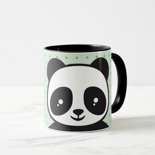 Kindertasse Pandabär - grün | Tasse (VorderseiteRechts)