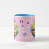 Kindertasse Rosa - Blumenumrandung - Foto Tasse (Zentrum)