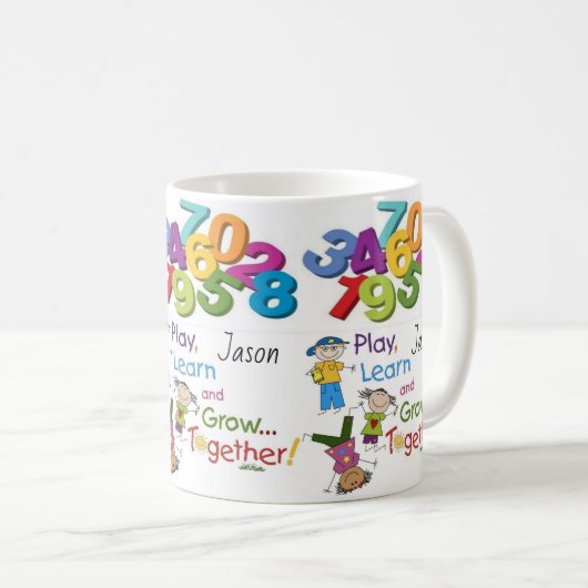 Kindertasse Weiß spielen Kaffeetasse (VorderseiteRechts)