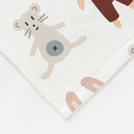 Kinderteddy Bären Cat Panda Bunny Toy Muster Fleecedecke (Ecke)