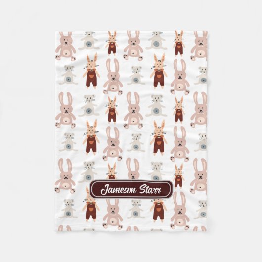 Kinderteddy Bären Cat Panda Bunny Toy Muster Fleecedecke (Vorderseite)