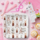 Kinderteddybären Katze Panda Toy Muster Geburtstag Pappteller (Party)