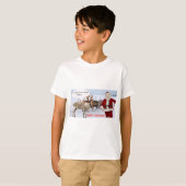Kindertee fröhliches Weihnachtsschwein T-Shirt (Vorne ganz)