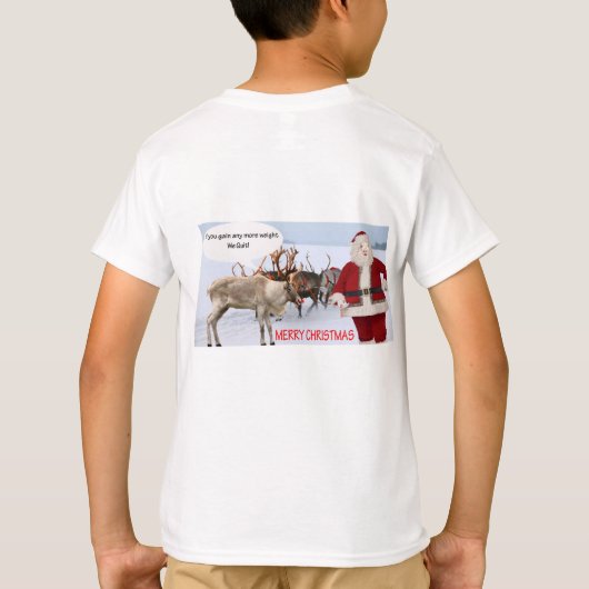 Kindertee fröhliches Weihnachtsschwein T-Shirt (Rückseite)