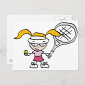 Kindertennis-Postkarten Postkarte (Vorne/Hinten)