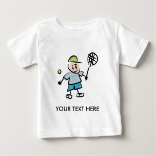 Kindertennis-T-Shirt mit Cartoontennisspieler Baby T-shirt