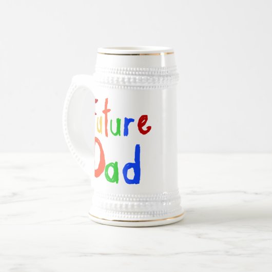 Kindertext-zukünftige Vater-T - Shirts und Bierglas (Vorderseite Links)