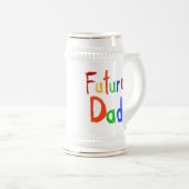 Kindertext-zukünftige Vater-T - Shirts und Bierglas (VorderseiteRechts)