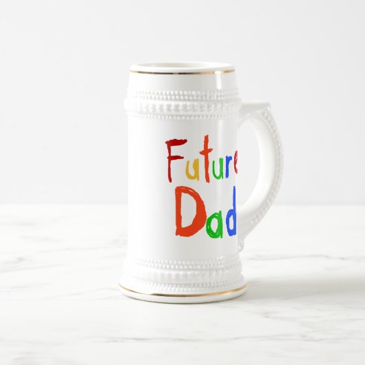 Kindertext-zukünftige Vater-T - Shirts und Bierglas (VorderseiteRechts)