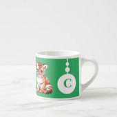 Kindertiger-Tasse personalisierter Name grün Espressotasse (Rechts)