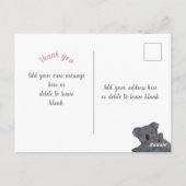 Kindertochter danke koala pink postkarte (Rückseite)