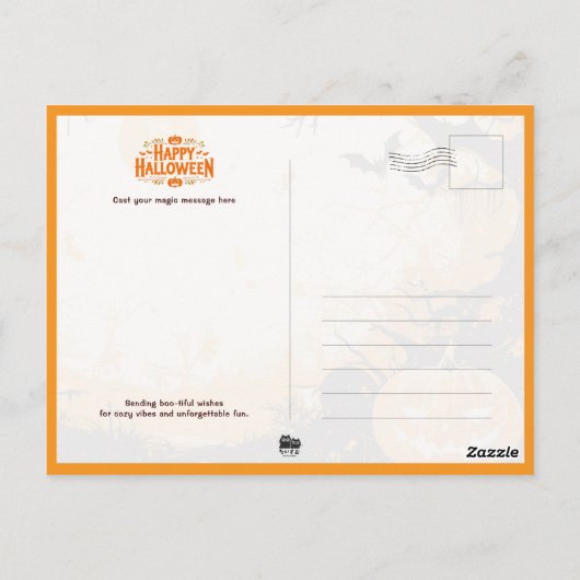 Kindertrick oder Behandlung zu Halloween Postkarte (Rückseite)