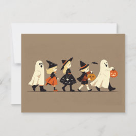 Kindertrick oder Behandlung zu Halloween Postkarte