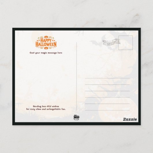 Kindertrick oder Behandlung zu Halloween Postkarte (Rückseite)