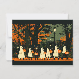 Kindertrick oder Behandlung zu Halloween Postkarte