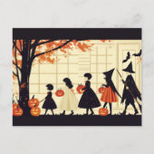 Kindertrick oder Behandlung zu Halloween Postkarte (Vorderseite)