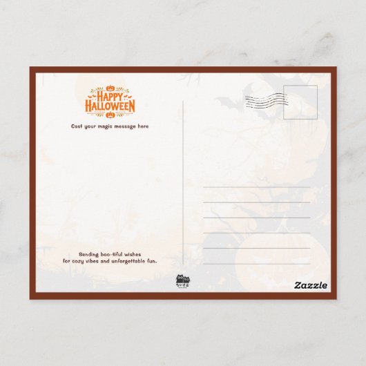 Kindertrick oder Behandlung zu Halloween Postkarte (Rückseite)