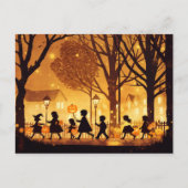 Kindertrick oder Behandlung zu Halloween Postkarte (Vorderseite)