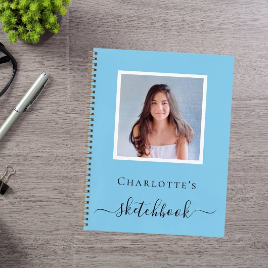 Kindertypografie-Babyblauer Foto Notizblock