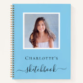 Kindertypografie-Babyblauer Foto Notizblock (Vorderseite)