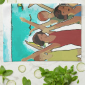 Kinderübung am Strand Küchentuch (Gefaltet)