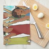 Kinderübung am Strand Küchentuch (Viertel Falte)