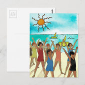 Kinderübung am Strand Postkarte (Vorne/Hinten)