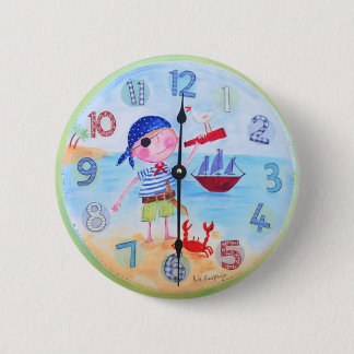 Kinderuhr-Art-Knopf - 'der Pirat " Button