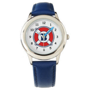Kinderuhr mit Rettungsboje-Monogramm Armbanduhr