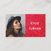 Kinderuhr mit rotem Glitzerarmband | FOTO | Sozial Visitenkarte (Vorderseite)