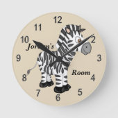 Kinderuhr Niedlich Baby Zebra Runde Wanduhr (Vorderseite)