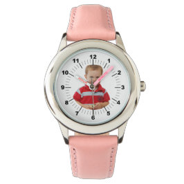 Kinderuhr - Personalisiert - rosa nummeriert Armbanduhr