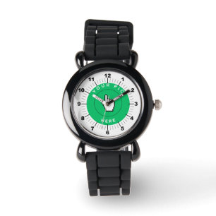 Kinderuhr - Personalisiert - Silberner Glitzer Armbanduhr